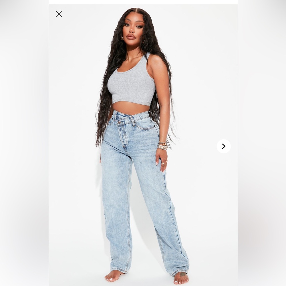 Crossover Straight Leg Jeans